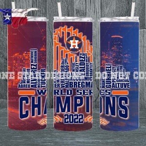 Astros World Series Champions Skyline Sublimação Tumbler Wrap PNG Arquivo Digital