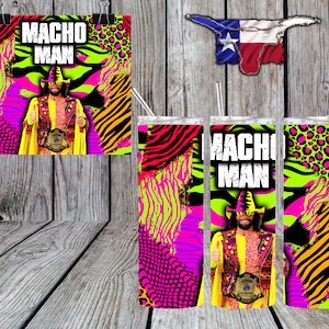 Macho Man Randy Savage wwf wwe Tumbler Wrap DIGITAL FILE ONLY Sublimation Tumbler Wrestling wcw