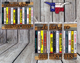 Classic 90's Country Music Cassettes Tumbler Wrap DIGITAL FILE ONLY png Sublimation Retro
