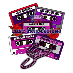 Selena 90s Retro Throwback Cassette Tape Sublimation PNG Quintanilla Tejano Digital File ONLY