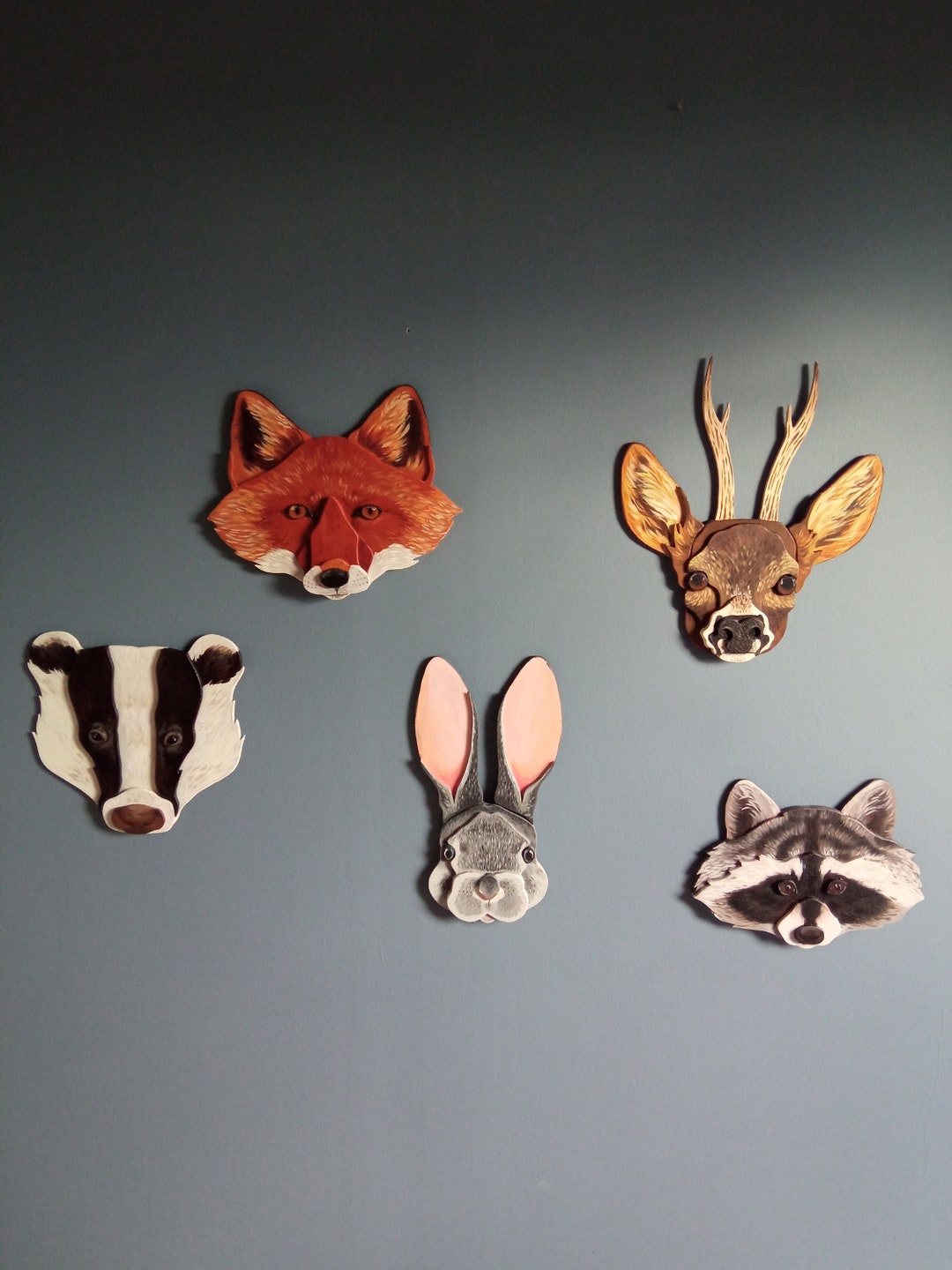 Animal Heads Wall Decorations Etsy