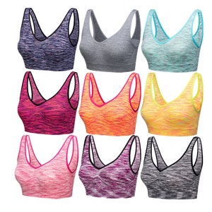 3 Pack Seamless Marl Bras for Women Non Wired Comfort Bra Plus Size Maternity Bras for Pregnancy Multipack No Padding Sleep Bra UK Sizing