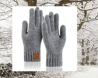 Gants thermiques d'hiver chauds à écran tactile Blu Apparel Homme Femme, poignets élastiques en tricot extensible