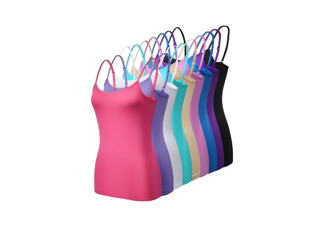 Womens Supersoft Vest Tops 3 Pack Camisoles Seamless Vests Soft Cami