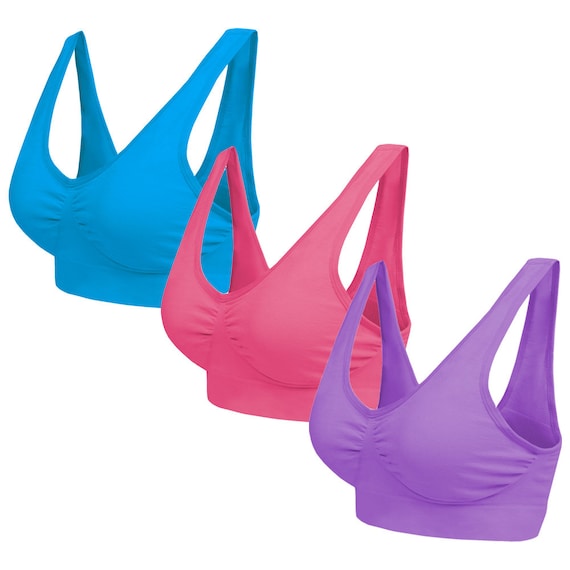 3 Pack Seamless Bras for Women Non Wired Comfort Bra Plus Size