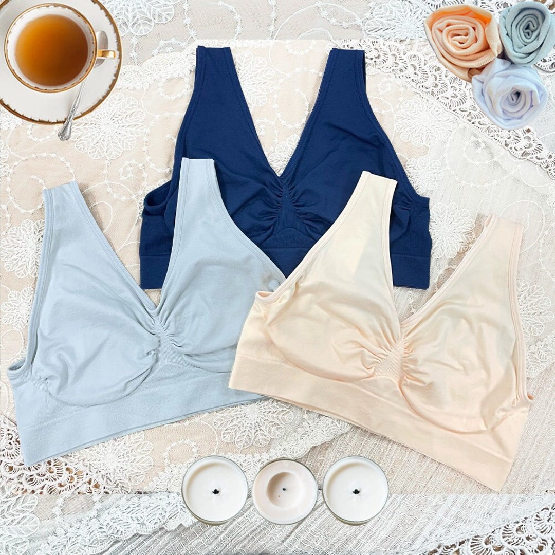 3 Pack Seamless Bras for Women Non Wired Comfort Bra Plus Size Etsy UK