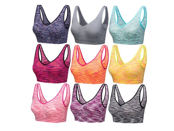 3 Pack Seamless Marl Bras for Women Non Wired Comfort Bra Plus Size  Maternity Bras for Pregnancy Multipack No Padding Sleep Bra UK Sizing 