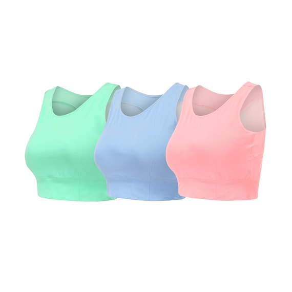 3 Pack High Neck Sports Bras for Women Bra Vest Top Sports Top