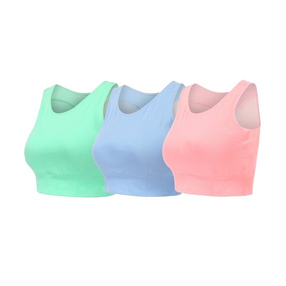 3 Pack High Neck Sports Bras for Women Bra Vest Top Sports Top Sports Bras  Padded Multipack Non Wired Plus Size Medium Impact UK Sizing 