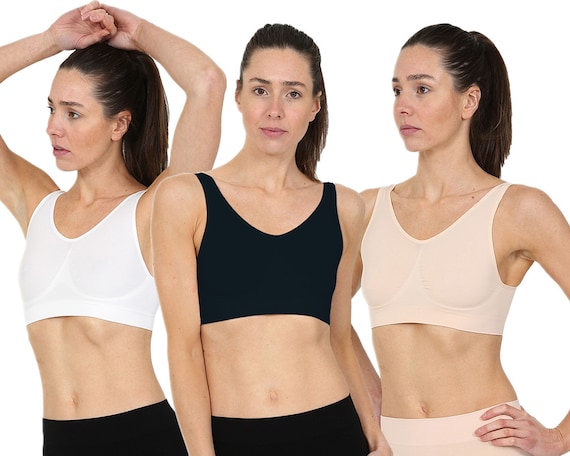 Paquete de 3 sujetadores sin costuras para mujer sujetador comodo sin aros sujetadores de maternidad de talla grande para embarazo paquete multiple sujetador para dormir sin relleno talla Reino Unido ...