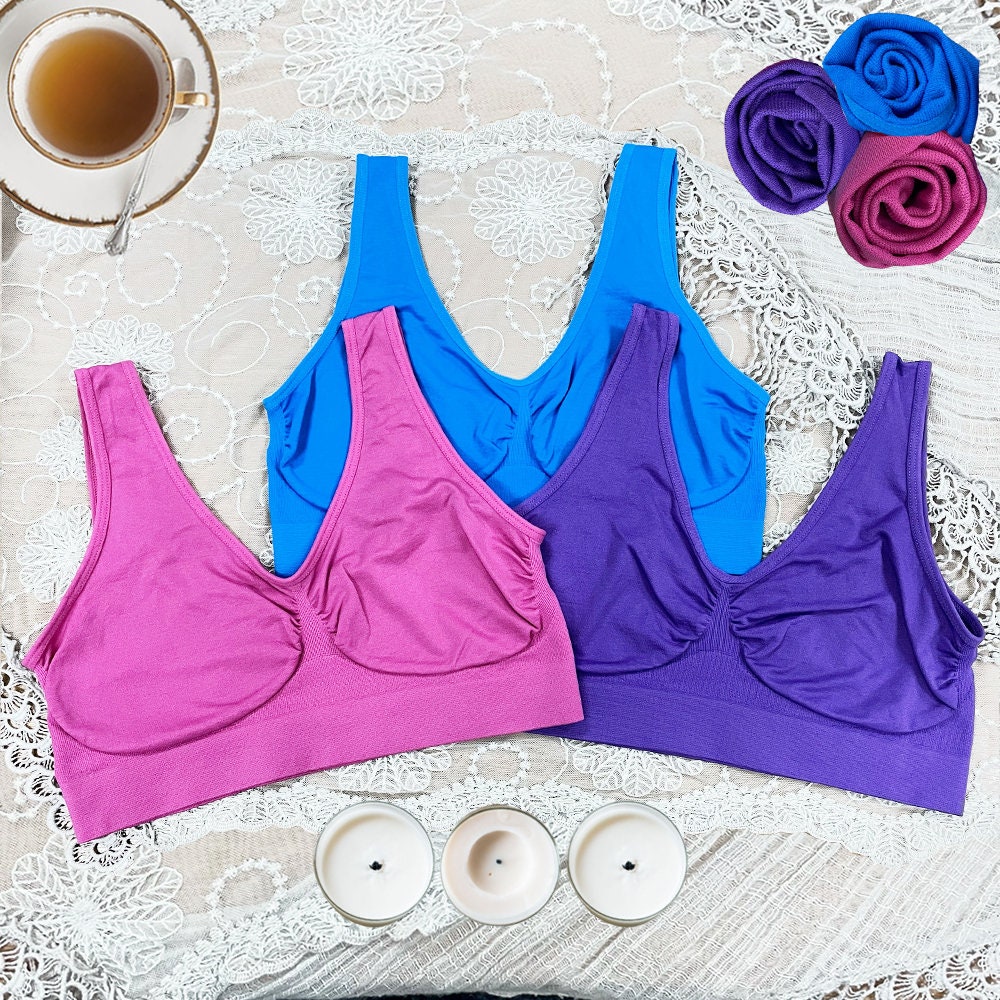 3 Pack Seamless Bras for Women Non Wired Comfort Bra Plus Size