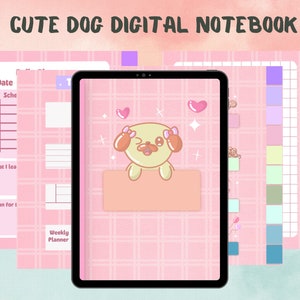 Cute Digital Planner for Goodnotes | Cute Dog Digital Notebook | iPad Planner for Goodnote| Digital Bullet Journal | Kawaii notebook