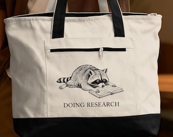 Political Protest Raccoon Tote Bag Funny Anti ICE Research Zipepred Tote Bag Activist Gift Immigration Rights Liberal Resistance Progressive