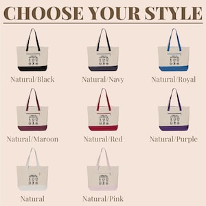 Tote Bag, Choose Your Style, Natural Black, Navy, Royal, Maroon, Red, Purple, Pink, Reusable Bag, Fashion Bag, Eco-Friendly Tote