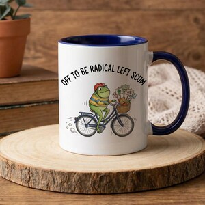 Radical Left Scum Frog Biking Design, Funny Leftist Protest Art, Progressive Humor, Socialist Activist Toad on Bicycle
Radical Left Art