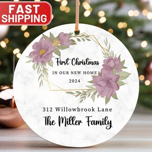 Family Holiday Ornament, Custom Name Ornament, Personalized Gift, New Home Ornament, New House Keepsake, Unique Christmas Decor