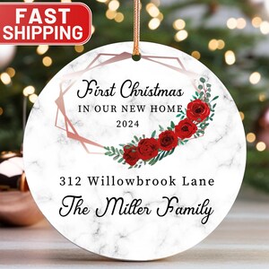 First Christmas Ornament, Custom Name Ornament, Personalized Gift, New Home Ornament, Family Name Decoration, Festive Keepsake, Holiday