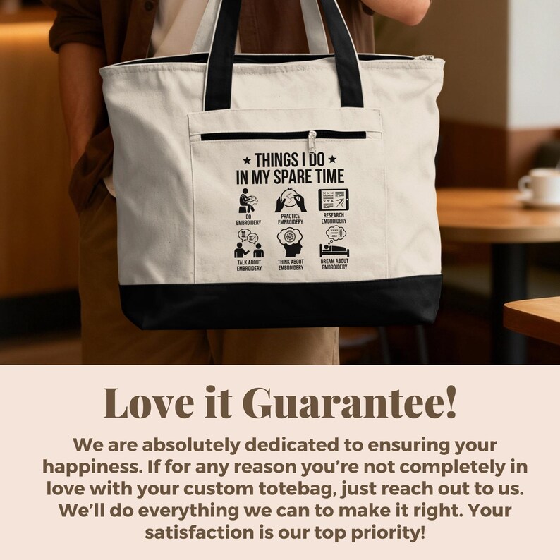 Embroidery Lover's Tote Bag, Things I Do In My Spare Time, Funny Embroidery Quotes, Embroidery Tote Bag, Gift for Embroidery Enthusiasts