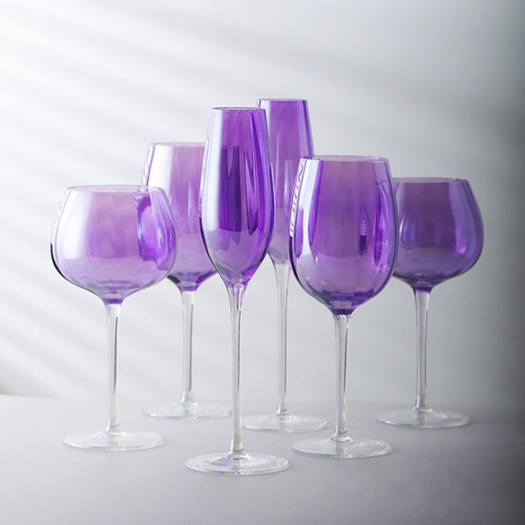 Fantasy Purple Wine Glass Set Purple Wine Glass Crystal Etsy UK