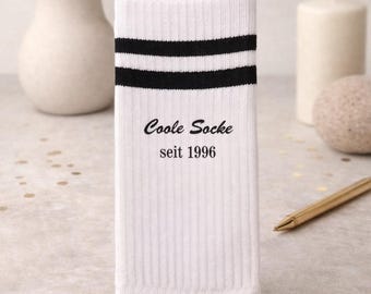 Socken personalisiert "Coole Socke" Seit ..., Jahreszahl, Geschenkidee, Lustige Socken, Geburtstags Socken, lustige Socken, fun Socks
