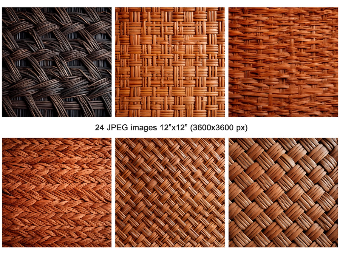 Wicker Mat Pattern Wicker Mat Digital Background Clipart Bundle, Rattan Wicker Basket ...