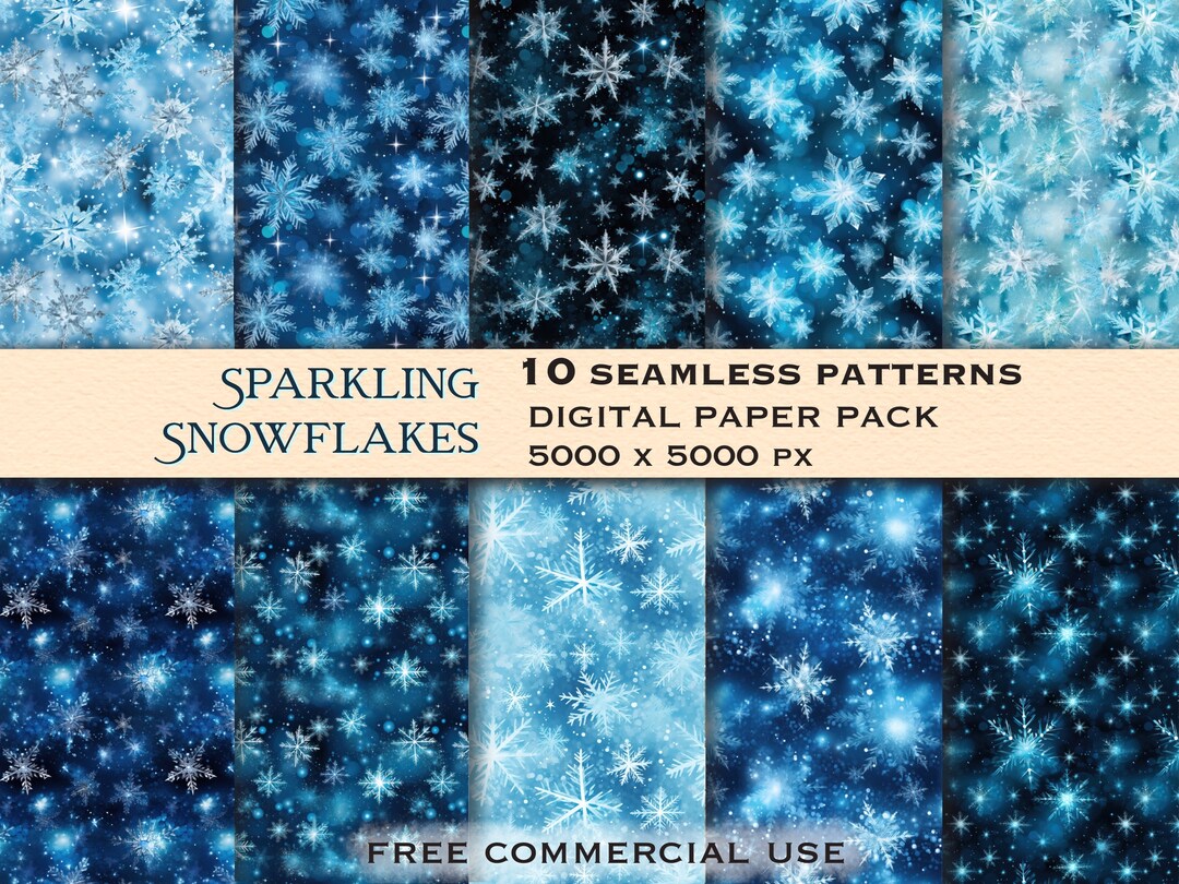 Snowflake Pattern For Packaging Snowflakes Seamless Pattern Bundle, Snowflake Patterns, Snowflake ...