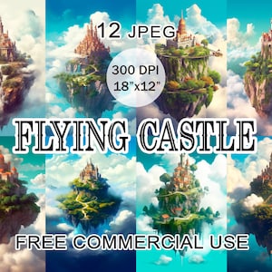Clipart castello nel cielo, Clipart fantasy, Clipart castello medievale fantascientifico, Clip art castello delle fiabe, Arte del regno magico della fantascienza