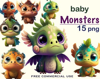 Cute monster clipart, Baby dragon, Fantasy clipart, Сute monster, Cute clipart, Cute animal clipart, Dragon png, Cute dragon, Little monster