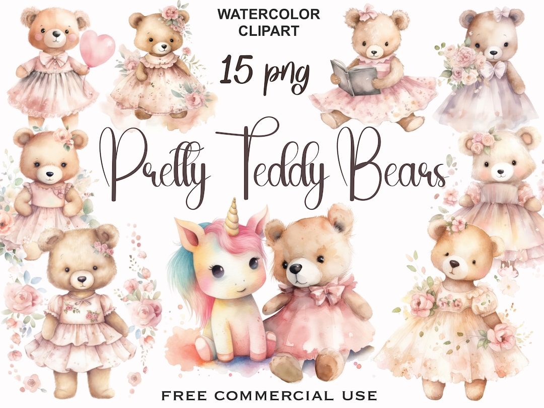 Girl Teddy Bear Clipart, Teddy Bear Png, Cute Girl Clipart, Cute Teddy