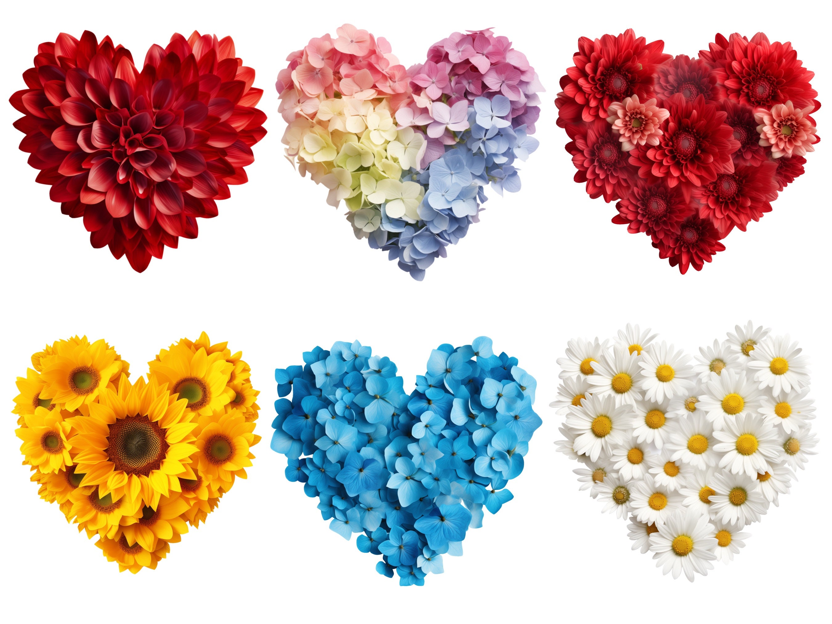 Flower Hearts Clipart, Valentine Heart Png, Valentines Day Png ...