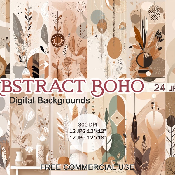 Abstract boho jpg, Boho digital paper, Boho modern clipart, Modern abstract art, Neutral abstract art, Minimalist clipart, Abstract clipart