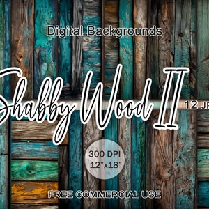 Imágenes prediseñadas de madera desgastada, papel elegante desgastado, vetas de madera verdes y azules, texturas rústicas de fondo digital, uso comercial gratuito, kit de diario basura
