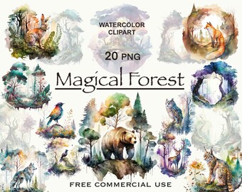 Enchanted forest clipart, Misty forest clipart, Magical forest png, Woodland animals, Dark naturalism, Dark forest art, Enchanted forest art