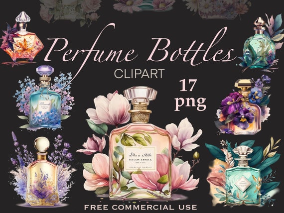 Perfume bottle, Vintage Bottles, Beauty clipart, Fashion clipart, Fashion girl clipart, Perfume party, Glam clipart, Cosmetic clip art