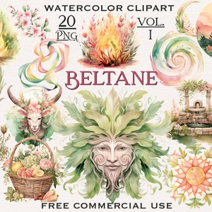Mystical Beltane PNG bundle, Wheel of the year art, Celtic spiritual clipart, Digital wiccan art, Pagan magical clipart, Wiccan clipart