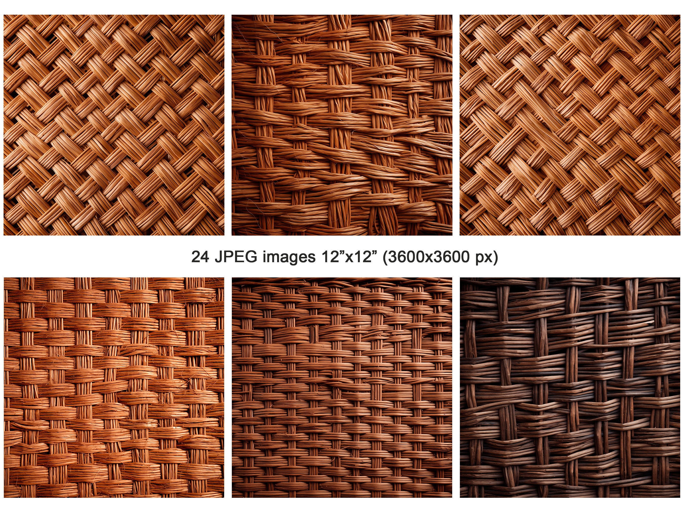 Wicker Mat Pattern Wicker Mat Digital Background Clipart Bundle, Rattan Wicker Basket ...