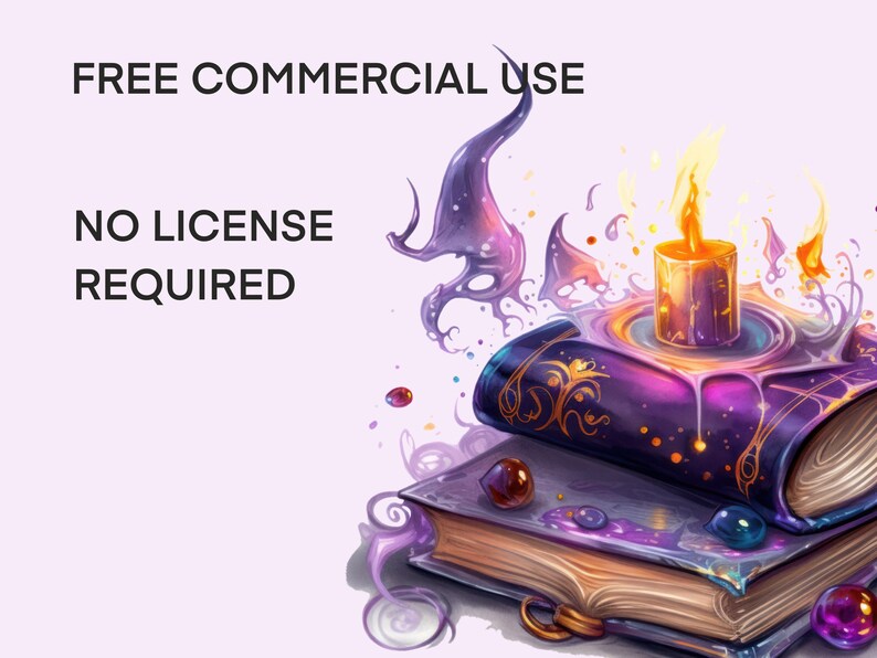 May include: Two stacked books with a purple cover and gold accents. A lit candle sits on top of the books, dripping wax. The books are surrounded by purple and gold swirls.