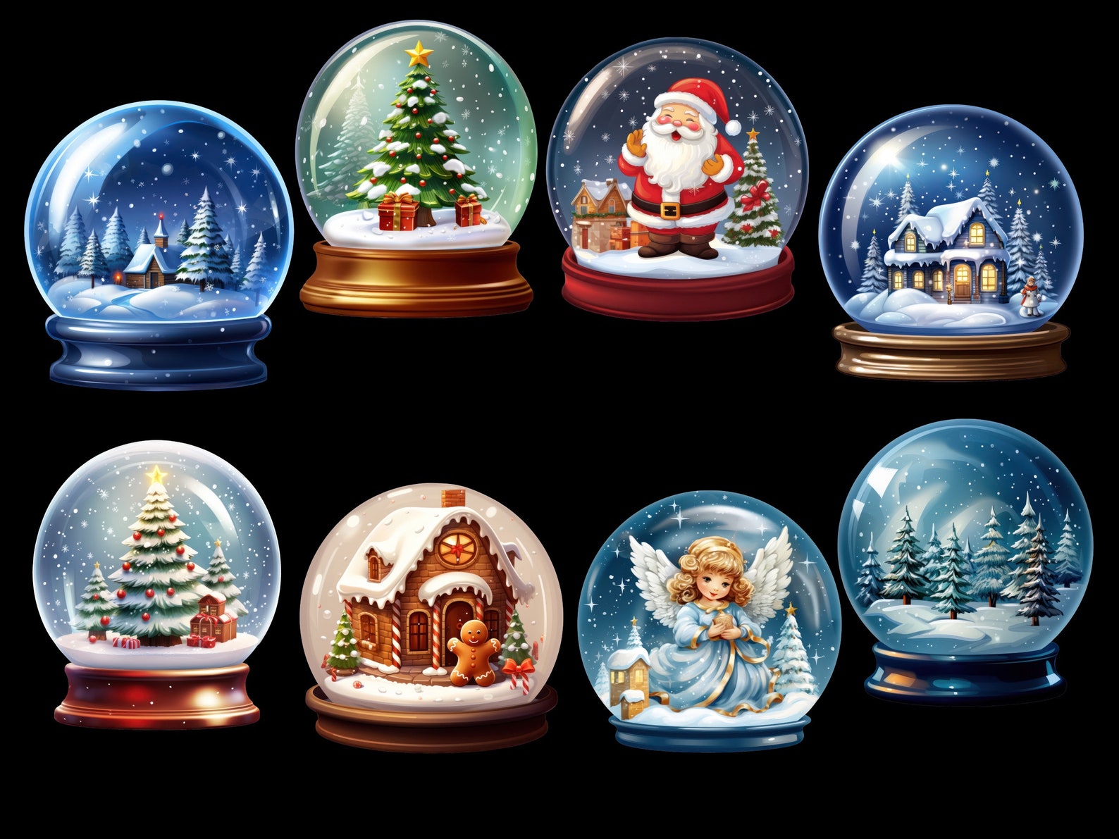 Dsh Graphics Christmas Snow Globe Png, Holiday Winter Ornaments Images Bundle ...