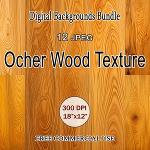 Pacchetto texture legno ocra, pacchetto carta digitale venatura legno, download digitali, motivo legno digitale, clipart sfondo, set sfondo legno