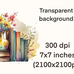 Pu&ograve; includere: Un dipinto ad acquerello di un vaso con un mazzo di fiori gialli, rosa e viola. Il vaso &egrave; appoggiato su una pila di libri. Ci sono altri libri dietro il vaso, alcuni dei quali sono rossi, blu e verdi. Lo sfondo &egrave; un lavaggio ad acquerello marrone chiaro.