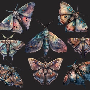Celestial moth png, Luna moth art, Watercolor butterfly clipart, Butterfly png, Butterfly art, Watercolor clipart, Deathhead moth png image 3