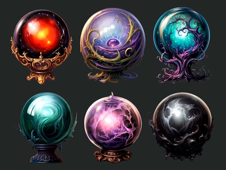 Magic orb clipart, Witch & wizard spiritual crystal orb png images bundle for design, collage, scrapbooking etc., Free commercial use image 3