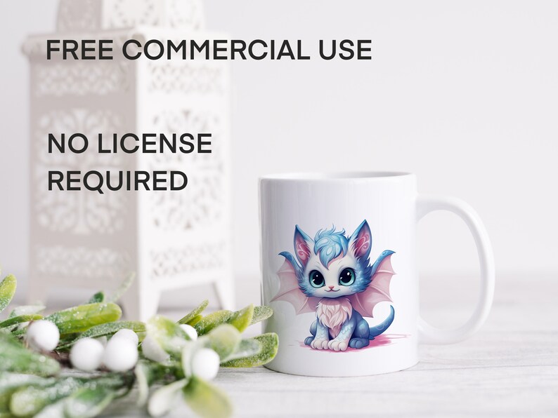 Cute Dragon Cat PNG Bundle, Baby dragon clipart, Cute kitten clipart, Fantasy baby animals png, Fairy cat art, Cute little dragon images image 7