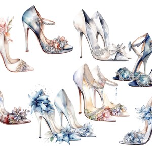 Crystal high heels clipart, Bridal fashion png bundle with free commercial use, High quality images usable for design, scrapbooking etc image 4