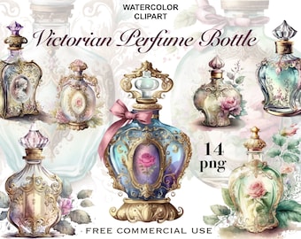 Victorian clipart, Vintage perfume bottles, Victorian women art work, Antique bottle png, Vintage Bottles png, Glass perfume bottle