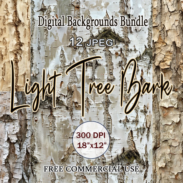 Light Tree Bark Texture Bundle, Beige wood digital paper pack instant downloads, Gray & beige wood pattern backdrop, Wood background clipart