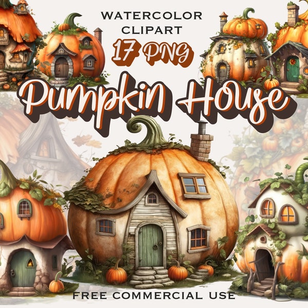 Fairy pumpkin house clipart, Fantasy cottagecore png, Cute magic images for design, print, scrapbook, junk journal etc., Free commercial use