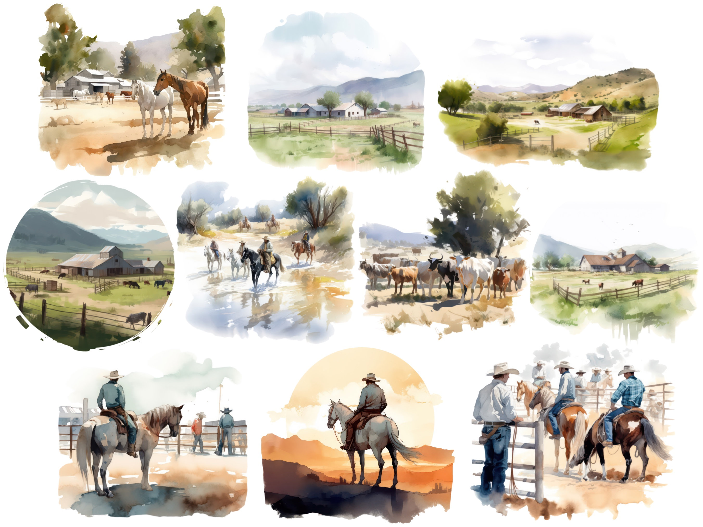 Western Ranching Graphics Western Ranch Png, Western Graphics, Horse Painting Png, Country ...