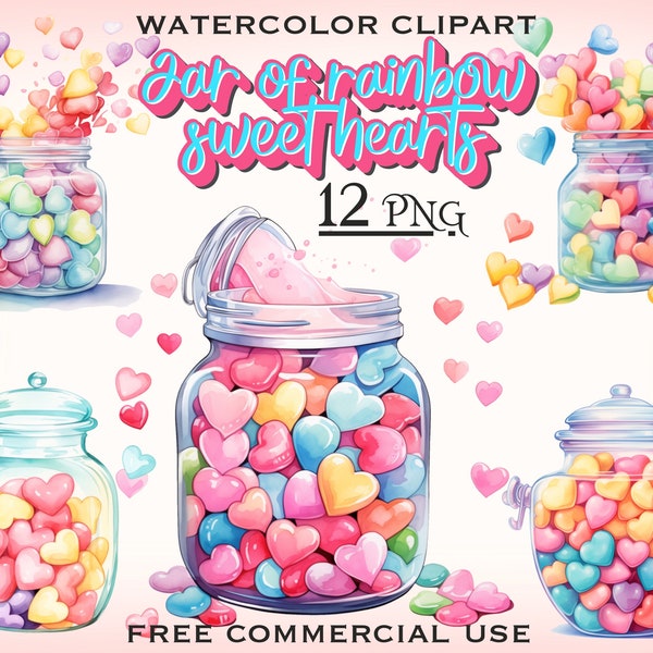 Candy Jar PNG Bundle, Sweet hearts png, Candy heart png, Valentine lollipop png, Valentine heart png, Valentines day png, Glass jar png