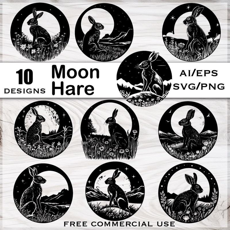 Moon Gazing Hare - Etsy UK